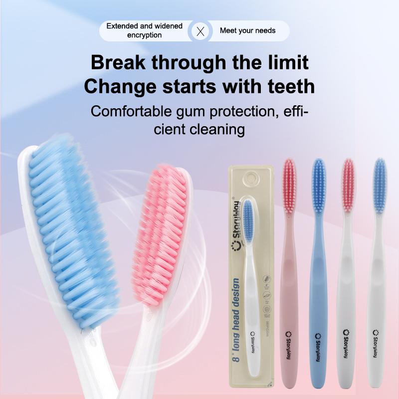 1 Pcs Soft Long Head Adult Big Toothbrush Single Independent Package Exquisite Appearance Teeth Super Oral Cleaning Brush