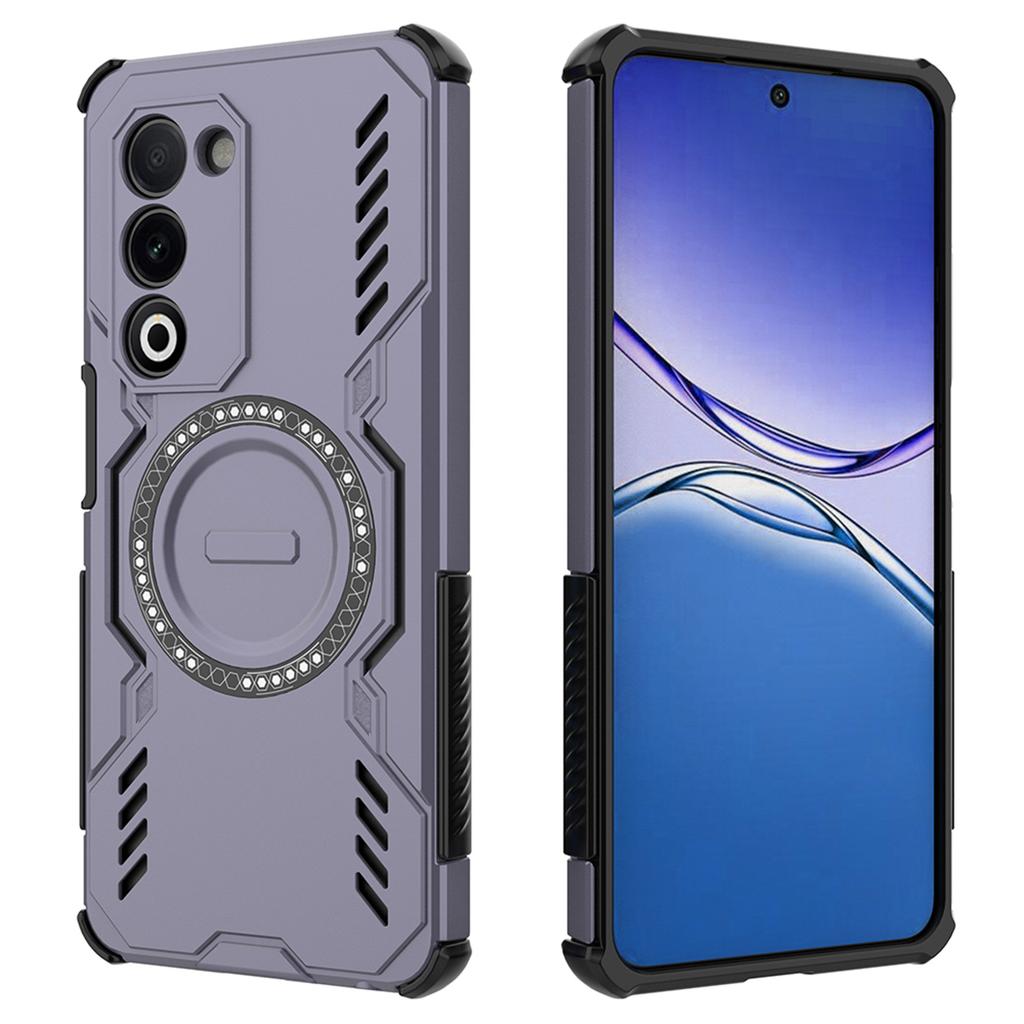 For Oppo A5 5G Magnetic Case Butterfly Armor Hollow Heat Dissipation PC+TPU Phone Cover