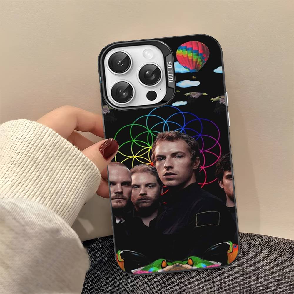 Pop Rock Band C-Coldplay Phone Case Color Silver Shell For IPhone 17 16 15 14 13 12 11 Pro Max Plus