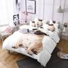 Dog Duvet Cover Set 3D Animal Theme Polyester Bedding Set Queen King Size Cute Pug Dog Printed Cover For Kids Teen Boy Bedspread