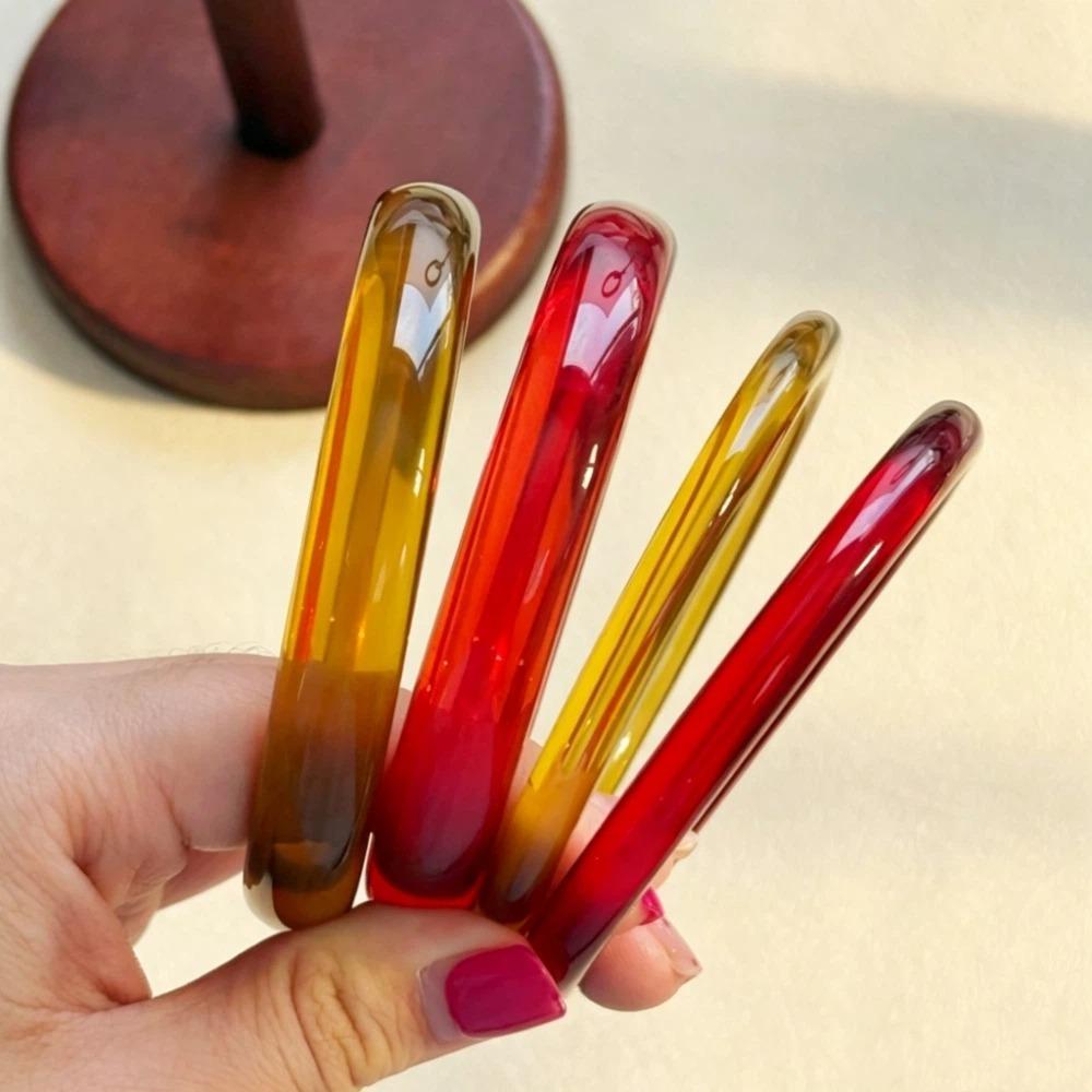 4 pcs/set Minimalist Resin Bracelet Set Vintage Layering Jewelry Retro Stackable Bangle Gift Giving
