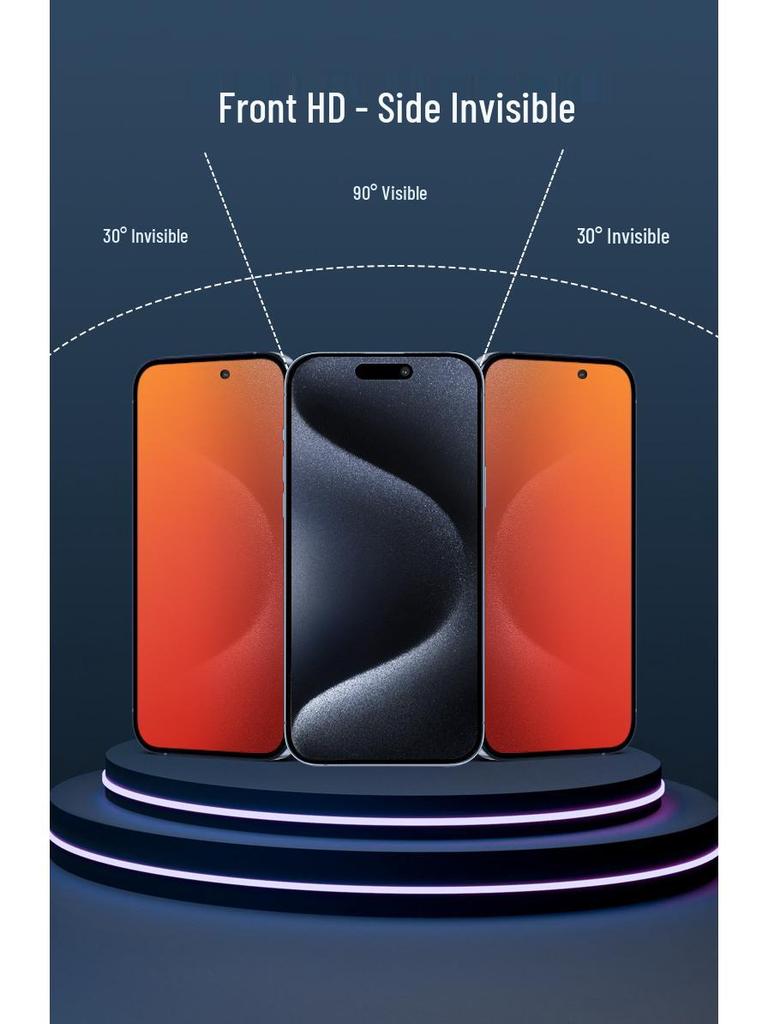 iPhone 15 Pro Max Colorful Privacy Screen Protector & iPhone 14 Pro Max Gold Anti-Peep Film