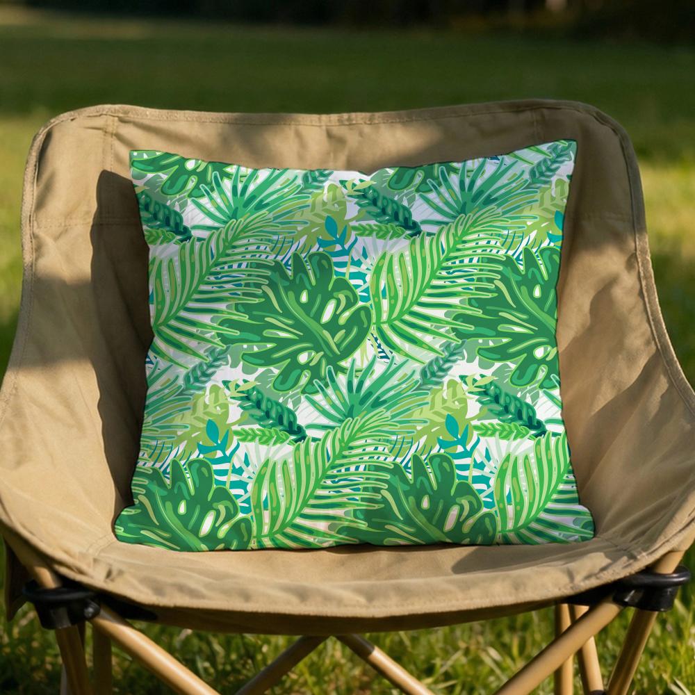 Tropical Palm Leaves Cushion Cover Soft Reversible Durable Pillow Cover MultiScene Use for Home Car Daily Comfort