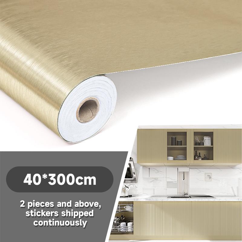 Refrigerator Door Sticker Self Adhesive Waterproof Wallpaper Metallic Color Fridge Door Room Kitchen Cabinet Renovation Sticker