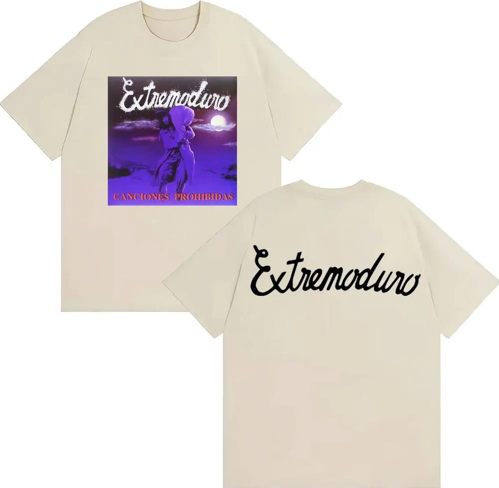 Rock Band Extremoduro Canciones Prohibidas T Shirts Mens Clothing Harajuku Hip Hop Punk T Shirt Cotton Casual Oversized Tshirt