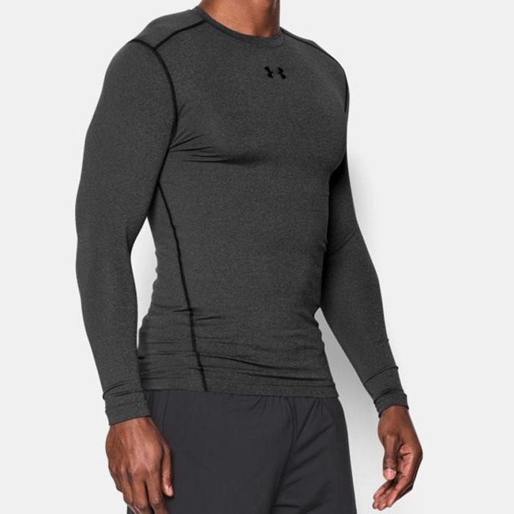 Under Armour Mens HeatGear Compression Sports Training Top Men Tops Charcoal-Grey 1265650-090
