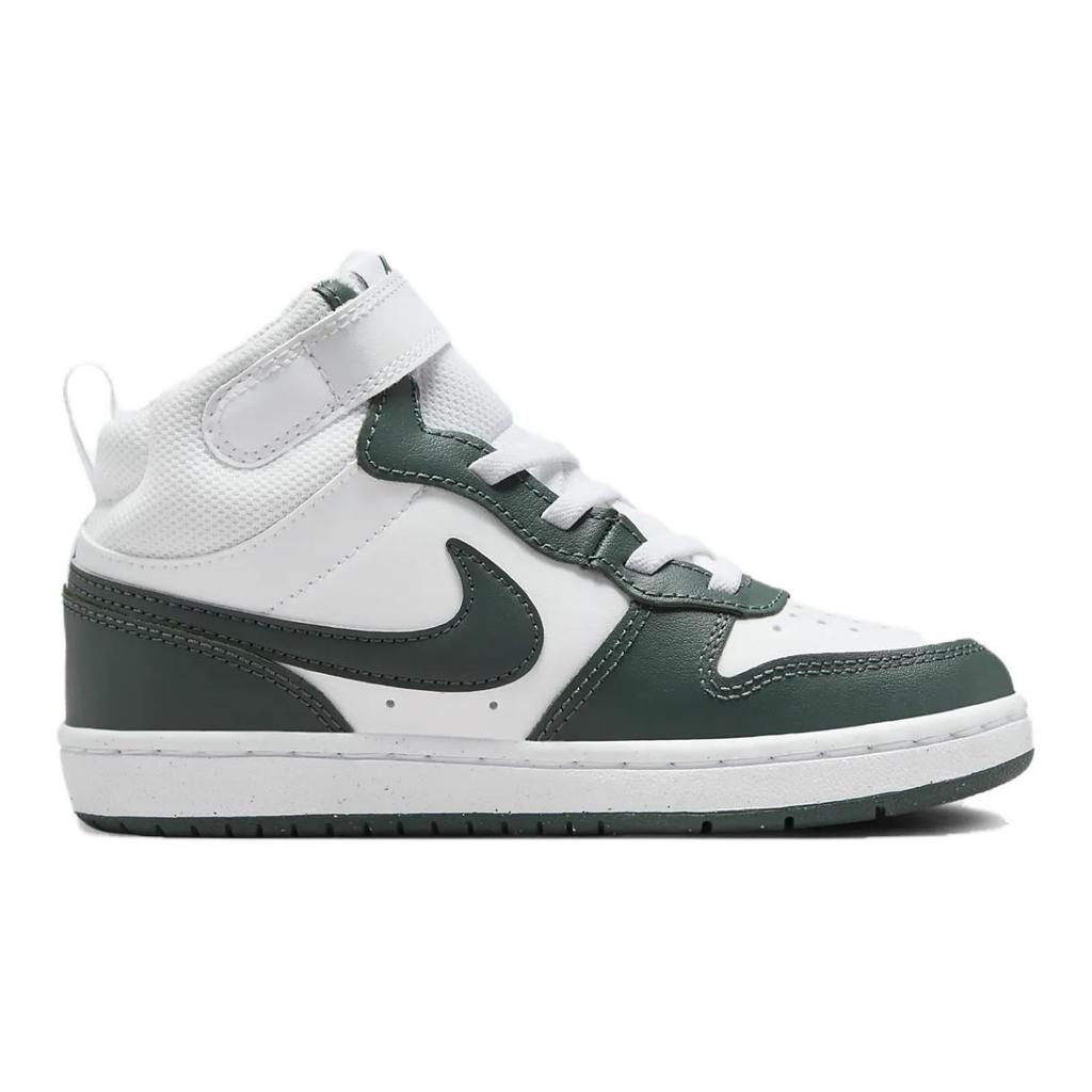 Nike Court Borough Mid 2 PreSchoolV 'Vintage Green' (Unisex) White / Oil Green / Vintage Green Kids' Skateboarding Shoes CD7783 119