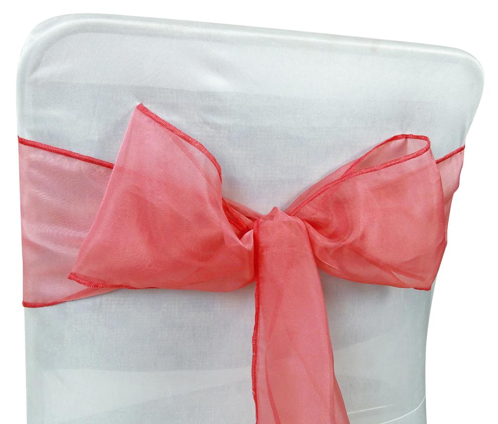 Darling Souvenir Pack Of 25 Organza Chair Sashes Bow Sash For Wedding & Events Supplies Party Decoration Chair Cover Sash - Colors