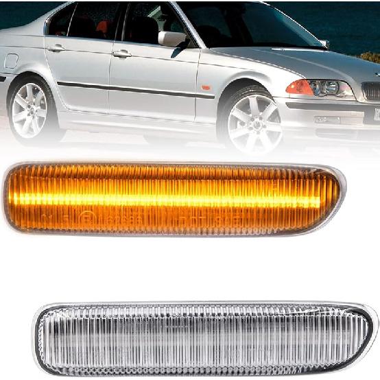 NJSBYL Clear Lens Side Marker Lamps for B-M-W E46 1999-2001 3 Series Sedan 316i 318i 320i 323i 328i 318d 320d and 1999-2003 3-Series Coupe 318ci