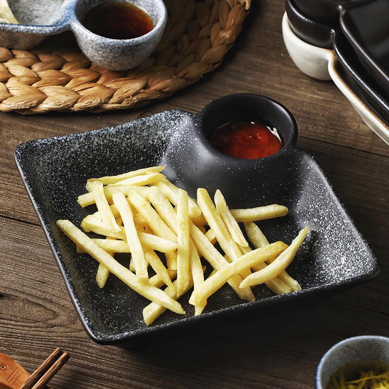 ZISIZ Square Dumpling Plate with Dipping Dish