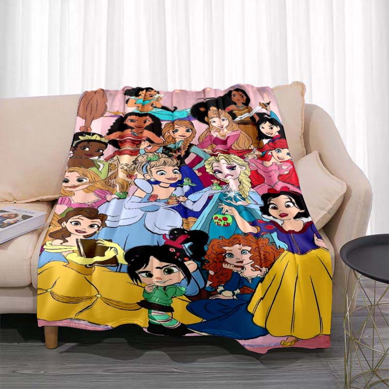 A Variety of Disney Princess Cartoon Blankets, Suitable for All Seasons, for Children and Adults, A Luxurious Gift Choice.