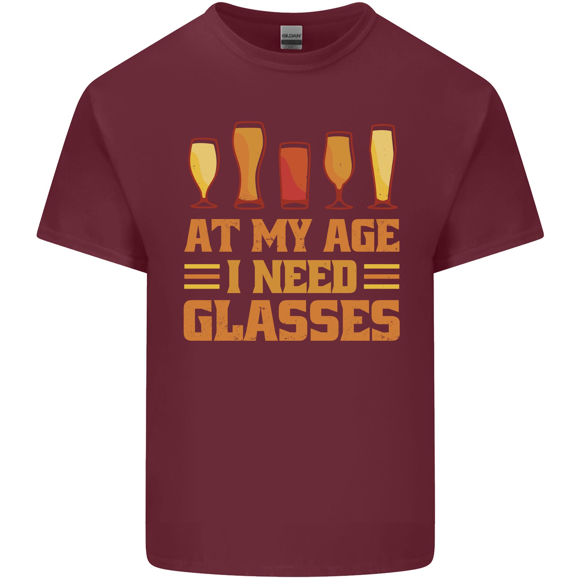 Beer Glasses Funny Alcohol Old Age Unisexs Light Cotton TShirt S