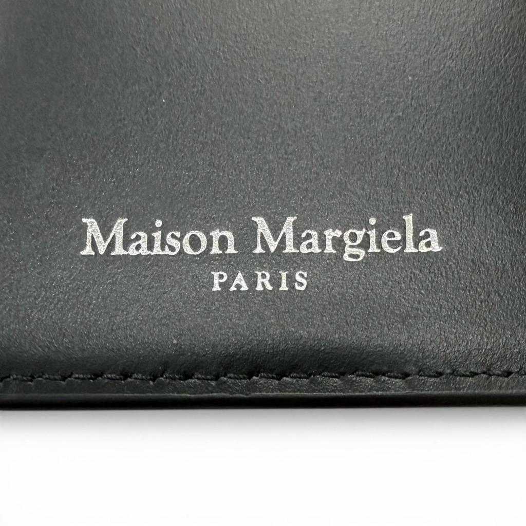 Great Maison Margiela Purse 4-Stitch Bifold Wallet Long Wallet black Used