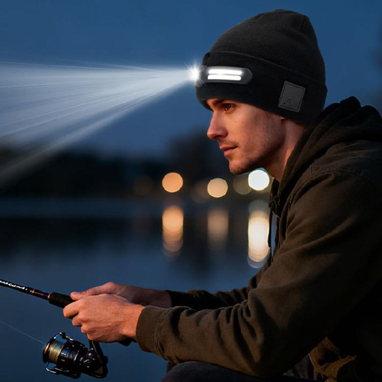 Easy To Clean Removable LED Lamp Knit Hat Rechargeable Outdoor Headlamp Cap For Enthusiasts Night Event And Family Use