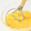 1PC Danish Dough Whisk Stainless Steel Hand Mixer Blender Egg Beater Poking Bar Pastry with Wooden Handle Baking Tools