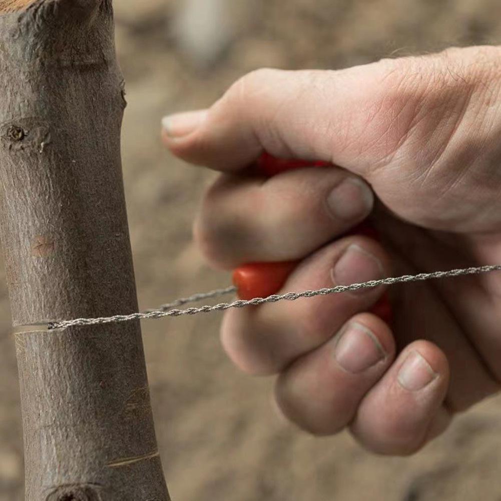70CM Manual Steel Rope Chain Saw with Finger Handle Hand Cable String Saw Manual Cutting Chain Saw for Outdoor Camping Hiking