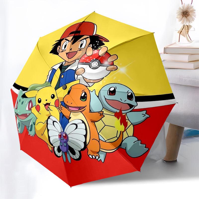 1pc Pokémon Characters with Poké Balls Umbrella with Plastic Handle,Suitable for All Seasons Home Travel Outdoor UmbrellaFP046