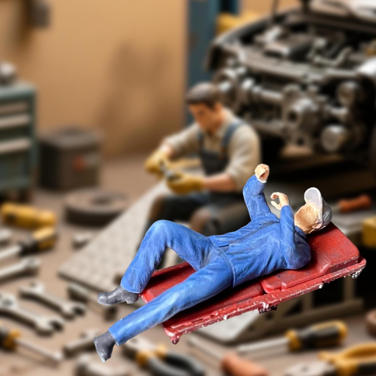 

1:64 Фігурка Автомеханіка Дисплей Прикраса Міні Колекція Мініатюрна Скульптура для Транспортного Засобу style B