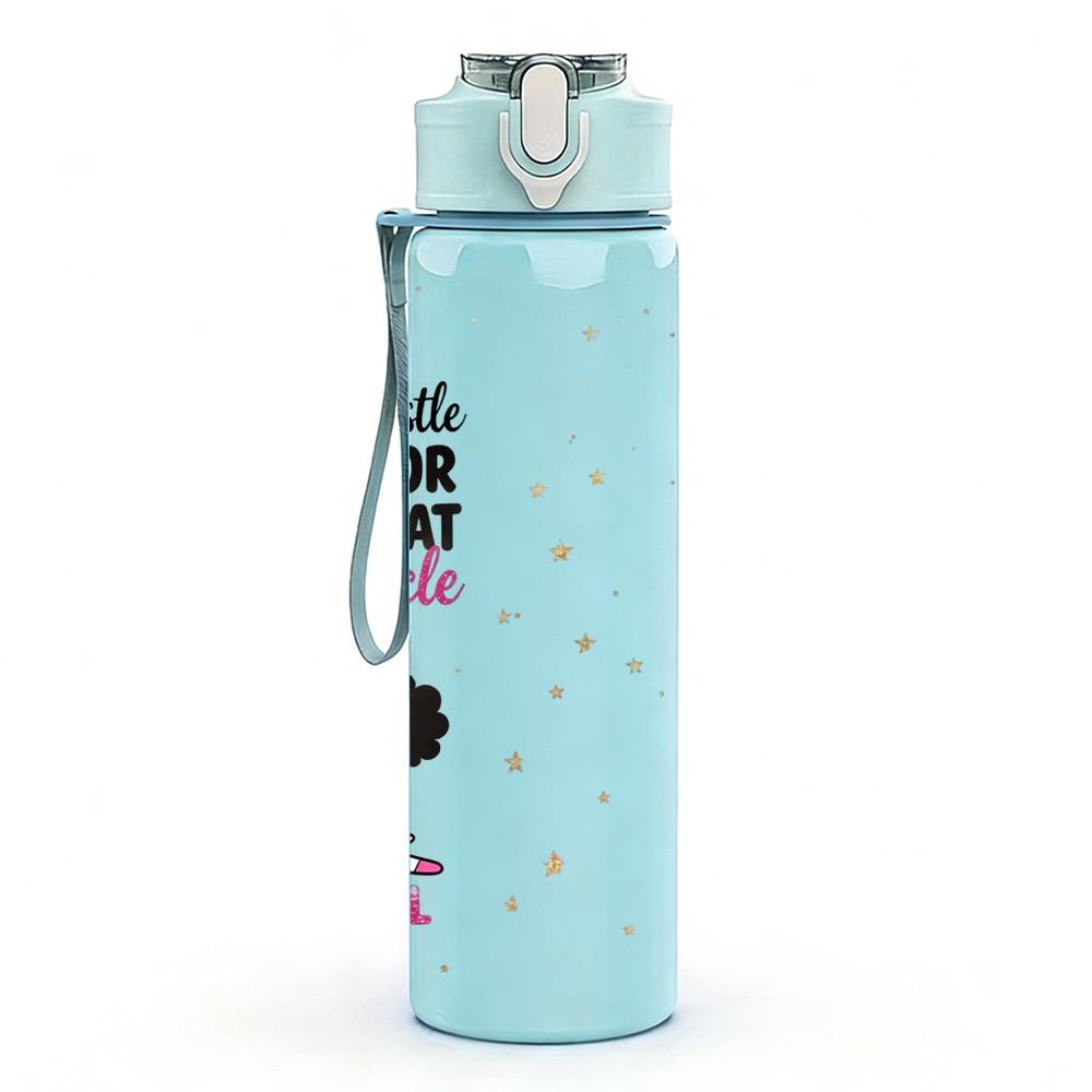 1PC Girl Power Sarcastic Feminist Quote 750ml Color Plastic Sports Water Bottle Leakproof Flip Straw Lid Suitable for Sports Office Home Use