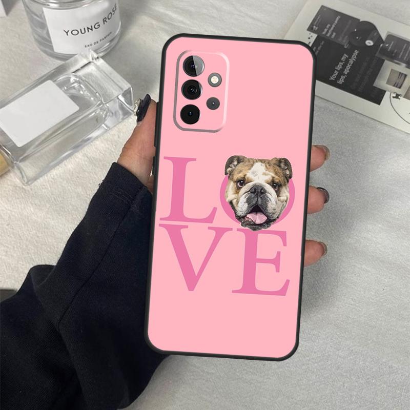 English Bulldog Herzschlag Hülle Für Samsung Galaxy A13 A23 A33 A53 A17 A06 A16 A56 A36 A54 A34 A14 A52 A32 A15 A35 A55
