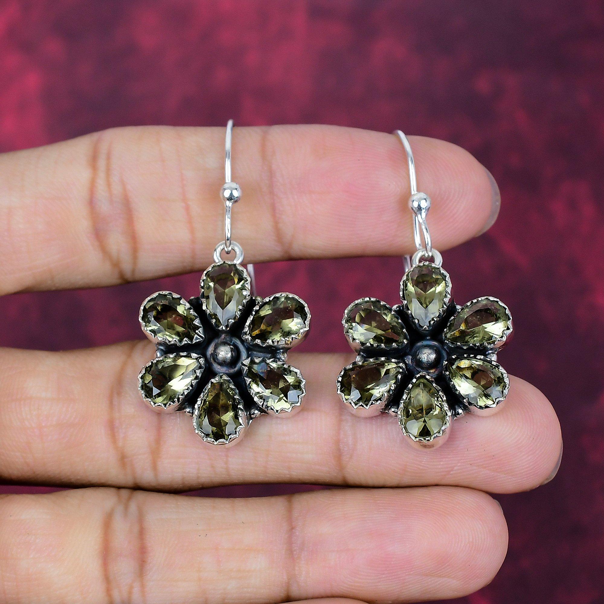 

Дымчатый Топаз Драгоценный Камень Ручной Работы Цельное Серебро 925 Пробы Серьги Ювелирные Изделия, Подарок для Интроверта 1.77 Inches