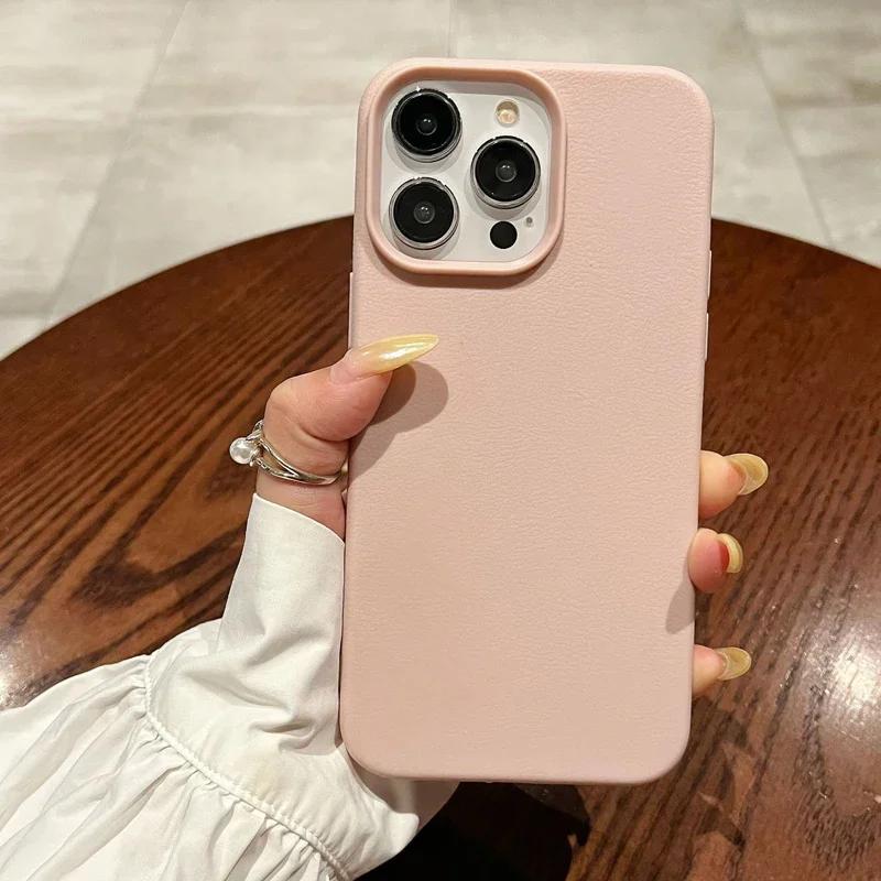 

Модний М який Гумовий Матовий Шкіряний Чохол для Телефону Для iPhone 15 12 13 11 14 Pro Max plus X XS max XR Чохли Кришка для iPhone 15pro max For iPhone 15