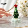 Decorative Tabletop Trees Handmade Glass Christmas Tree Ornament with Star Top And Colorful Bead Details, Sculptures Desktop Rotating Figurine