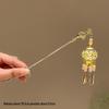 Children's Glowing Tassel Lantern Hairpin - Ancient Style Hair Bun Accessory for New Year's Hanfu Headdress.