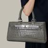 Jurgent Leather Crocodile Pattern Cowhide Pig Nose Chain Bag Holding One-shoulder Crossbody Bag