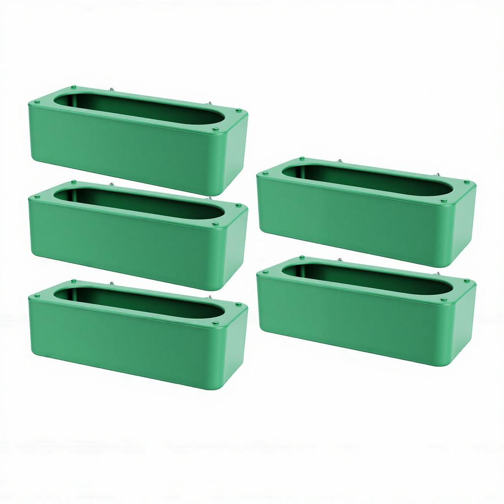 5pcs Bird Cage Feeder Anti Splash Plastic Hanging Food Water Dispenser for Small Pets Parrots Budgies Pigeon Large Green
