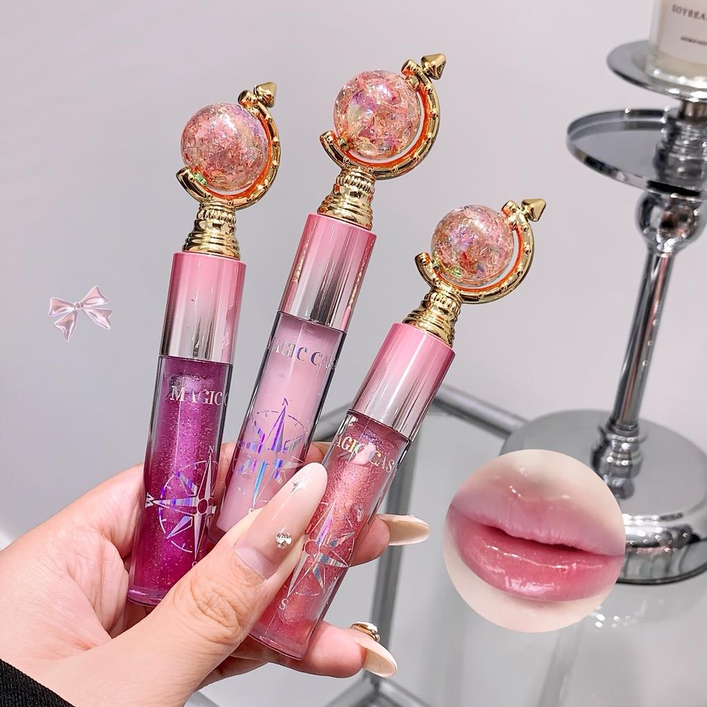 Hydrating Lip Gloss Long-Lasting and Non-Staining Glass Lipstick with Earth Design, Glossy Finish Beauty Essentials Glossy Finish Lipstick