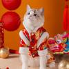 Pet Tang clothing Xiangyun Jinlong autumn and winter cat clothes into kittens and dogs New Year's four-legged cotton-padded clothes