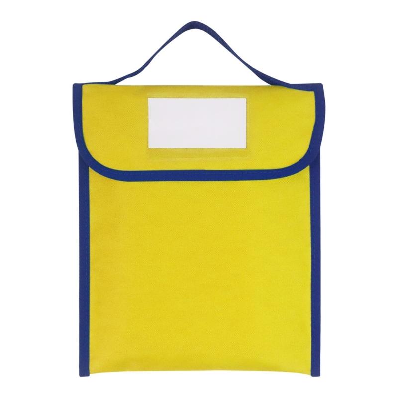 File Bag with Clear Label Window School Book Bag Portable Document Folder