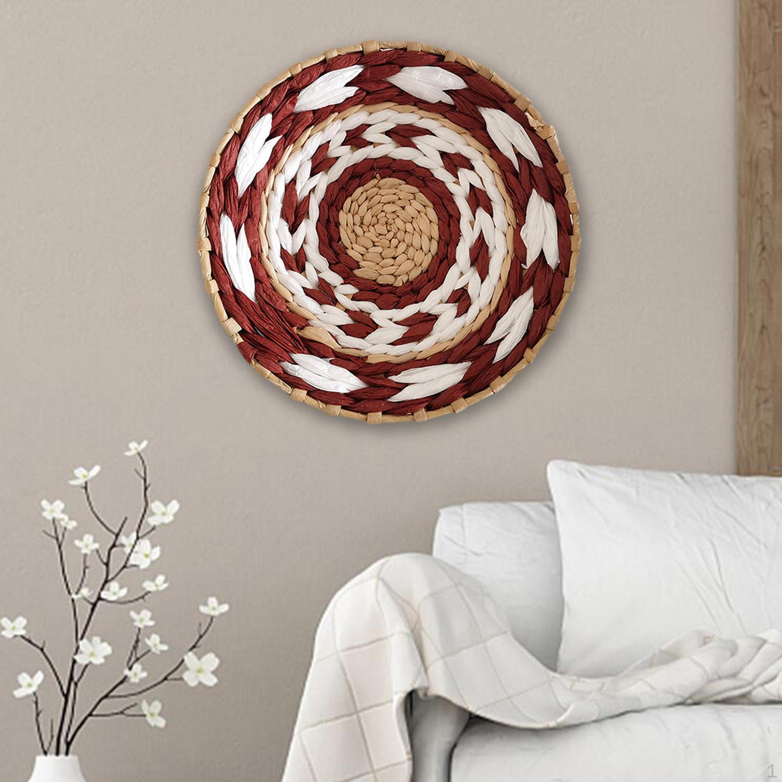 

Woven Decor, Hangings Decorative Pastoral Round Tapestry for Entryway Living Room Patio Coffee Table Red 20cm