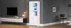 70*35*180cm Display Cabinet with Drawers, Glossy, Glass with LED Lighting, Tall Cabinet, Standing, Partition Storage, Recommended Load Capacity 45kg