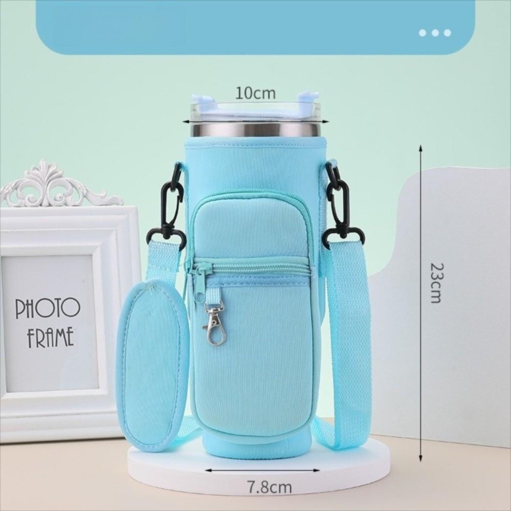 Non-slip Water Bottle Carrier Bag 40oz with Handle Water Bottle Pouch Holder with Pocket Adjustable Shoulder Strap