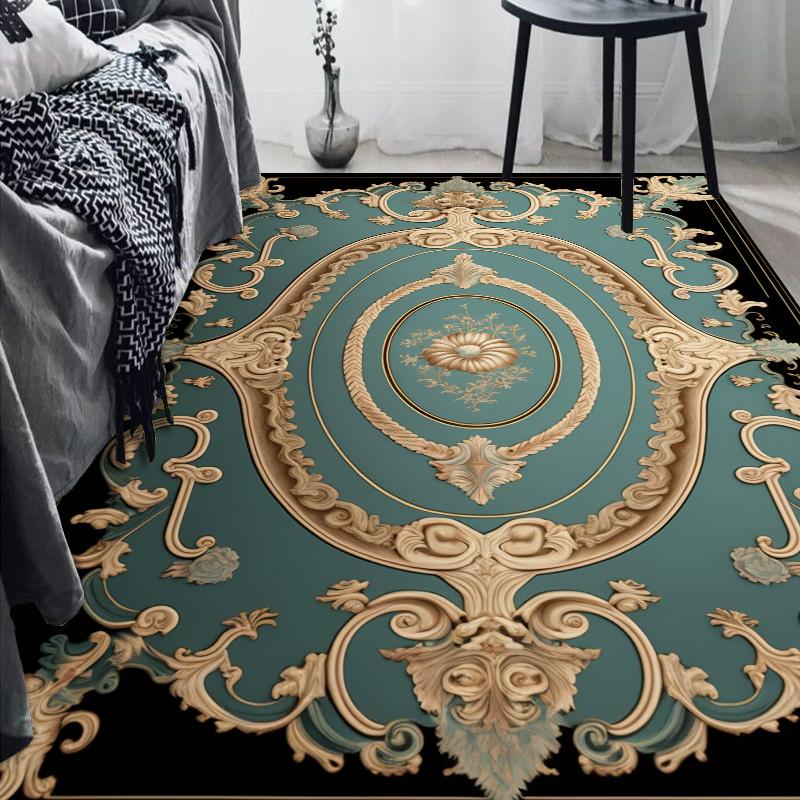 European Luxury Living Room Carpet Non-slip Large Bedroom Decoration Rug Home Cloakroom Lounge Rug Washable Porch Door Mat