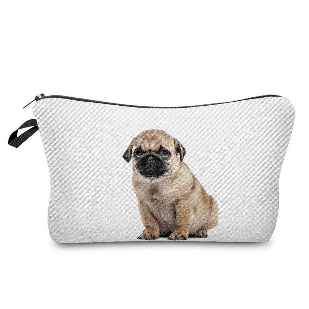 Damen Kosmetiktasche mit Hundeaufdruck Toilettenartikel Organizer Reiseaufbewahrungskoffer 6675