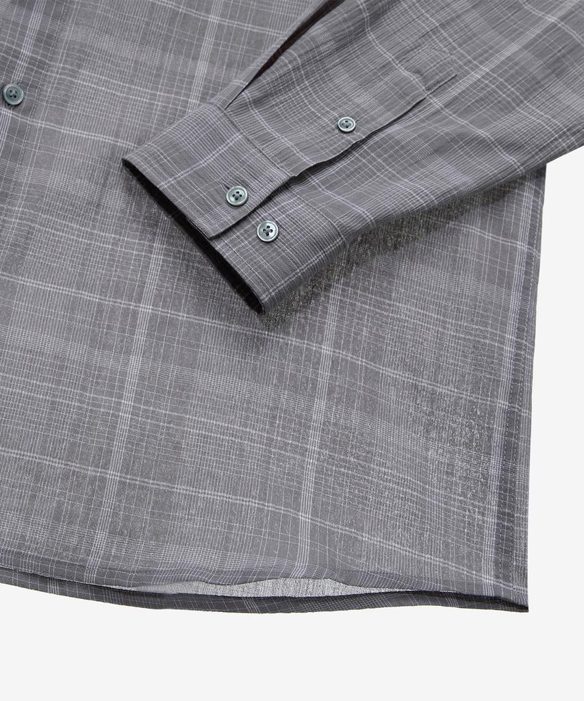 MINDBRIDGE [Couture] Crease 60-Count Gray Check Oversized Shirt