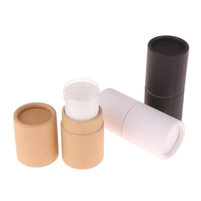 Tubos de Batom Rotativos de Papel Kraft 5G Embalagem Cosmética Cilíndrica de Cartão Biodegradável Recipiente para Bálsamo Labial Desodorante