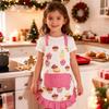 ASPMIZ Cupcake Kids Apron, Pink Baking Bib Apron for 2-6 Years Child, Cute Chef Apron with Pockets for Gardening Painting, Adjustable Kitchen Apron