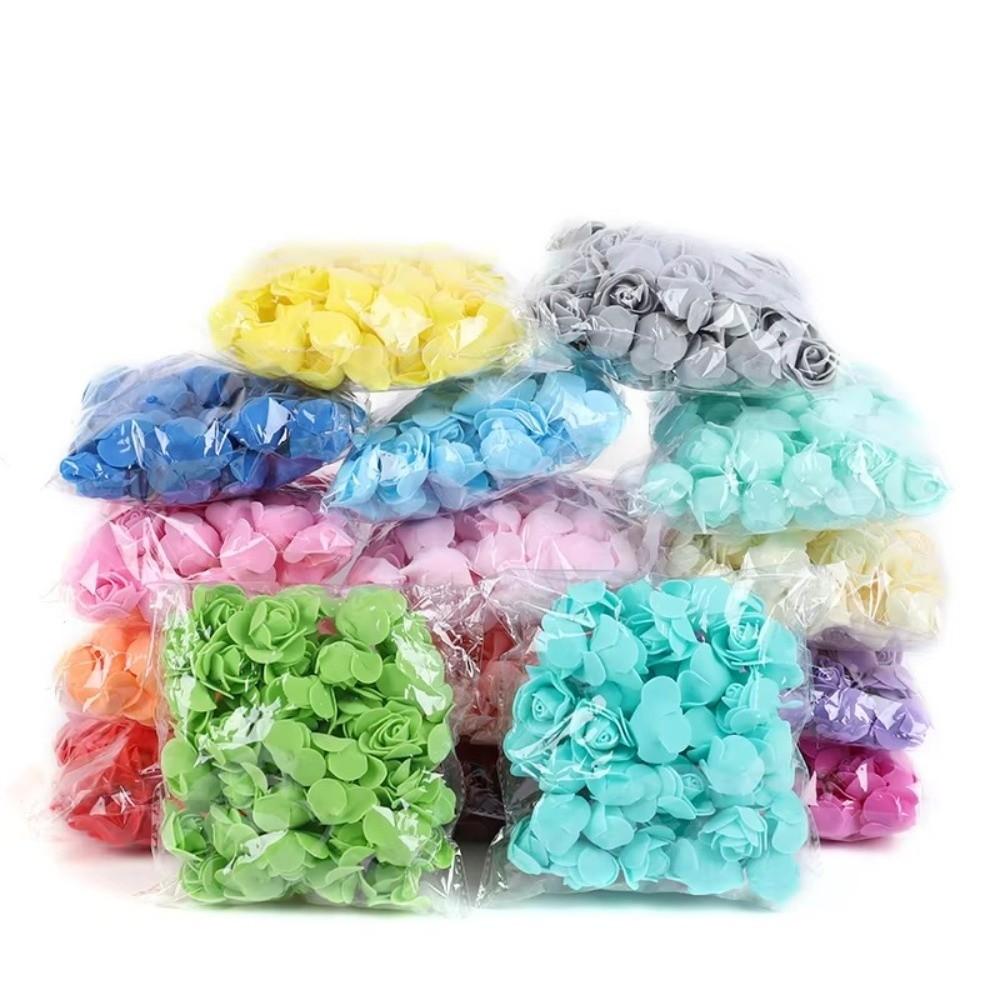 Bride Accessory 3cm Artificial Flowers Handmade 3.5cm Foam Rose Heads PE Foam Artificial Flower Materials Wedding