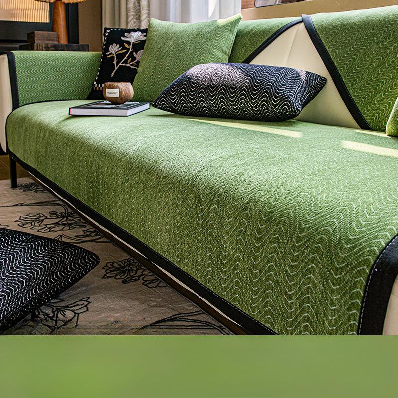 Chenille Sofa Cushion Four Seasons Universal Non-Slip Anti-Scratching Living Room Straight Row Sofa Cover Cloth Backrest Towel