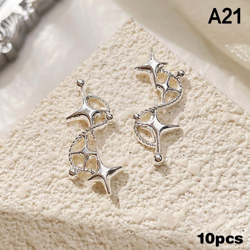 10ks 3D Butterfly Alloy nail Charms Designové šperky s motýlkem Luxusní zlaté stříbrné duté nail art dekorace příslušenství