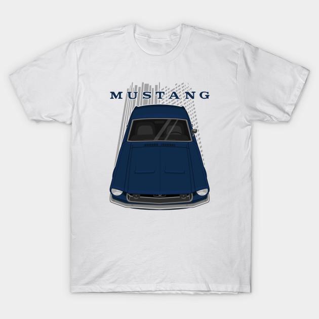 

Men Black Print T-shirt Ford Mustang Fastback 1968 - Presidential Blue No-Cut Transfer Paper Print Cotton Tshirt M белый
