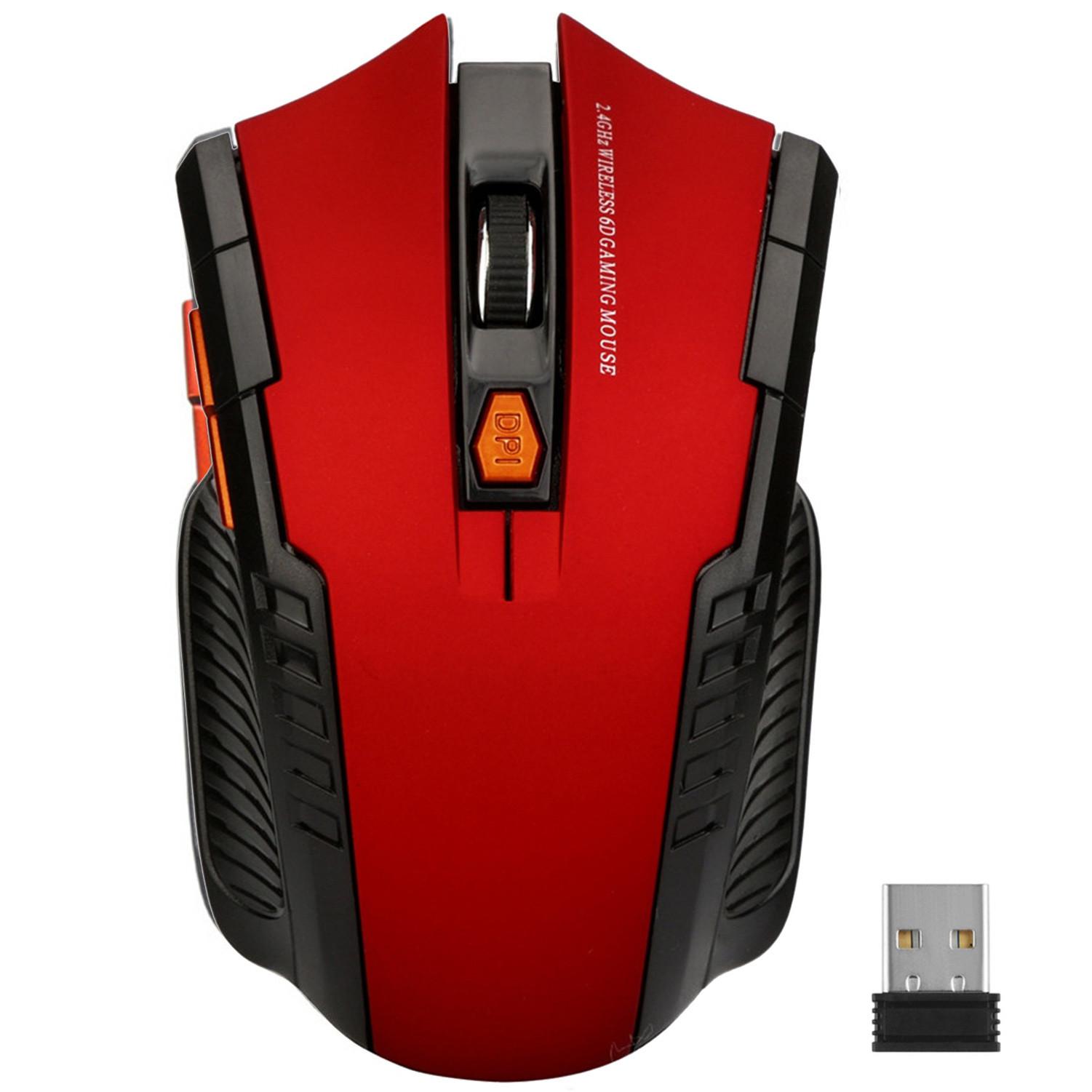 

(SU)Беспроводная оптическая мышь 2,4 ГГц и USB-приемник для портативного компьютера DPI One Size красный