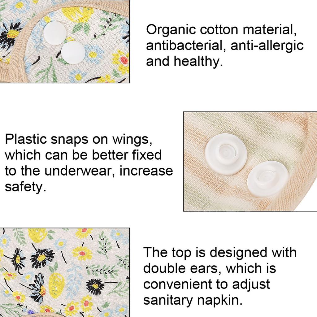 Washable Cloth Menstrual Pad Fanshaped Wing Reusable Sanitary Napkin Panty Liner White 250mm