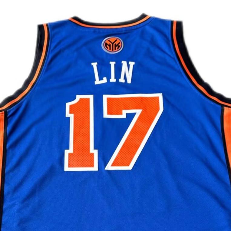 adidas NBA Jeremy Lin Knicks 17 V-Neck Sleeveless Basketball Jersey Unisex Jersey 7912A-318-K91581