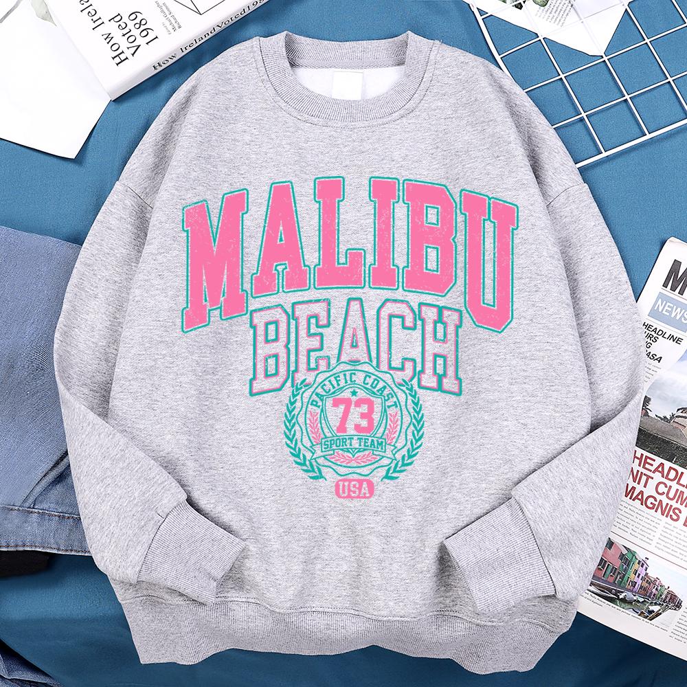 Malibu Beach Usa 73 Hoodie Men Women Loose Sweatshirt Creativity O-Neck Hoodies Street Fashion Oversize Hoody Couple Sportswear