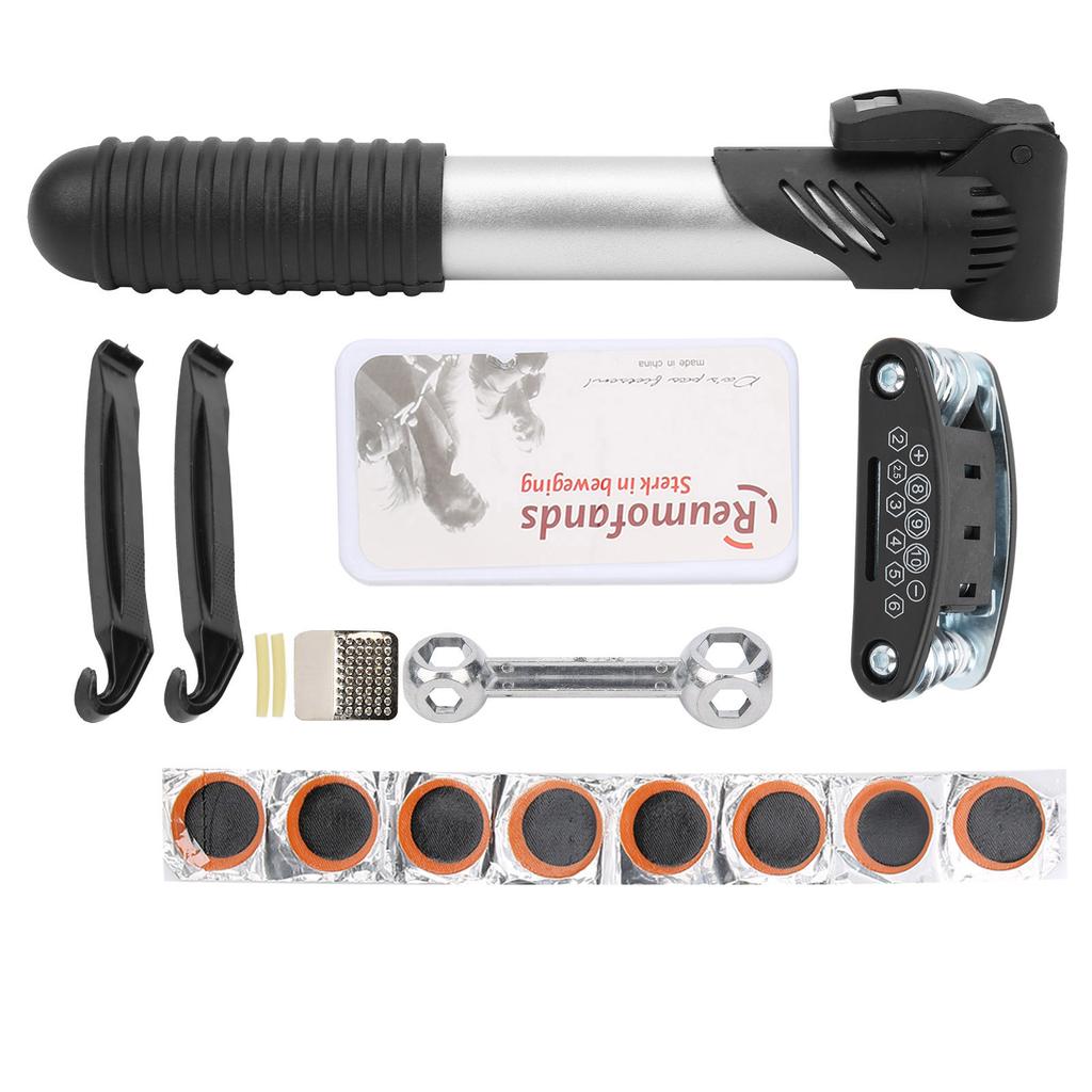 Bicycle Repair Bag Set Tire Fix Tool with Pimp Patches Wrench Storage Pack Repairing Tool